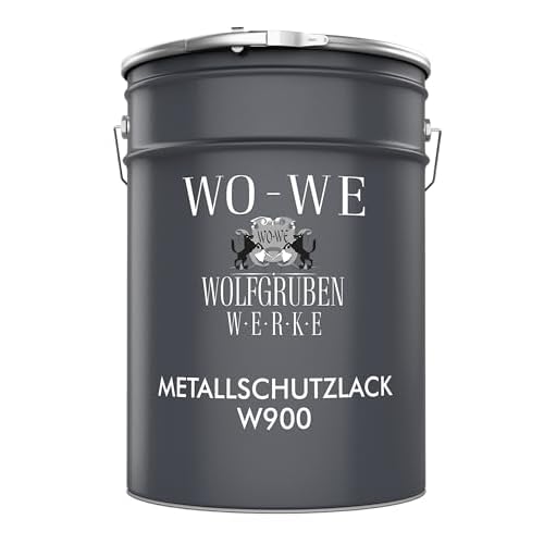 Metalllack Metallfarbe Buntlack W900 Decklack für Metall Stahl Eisen Tief-Schwarz ähnl. RAL 9005 5L