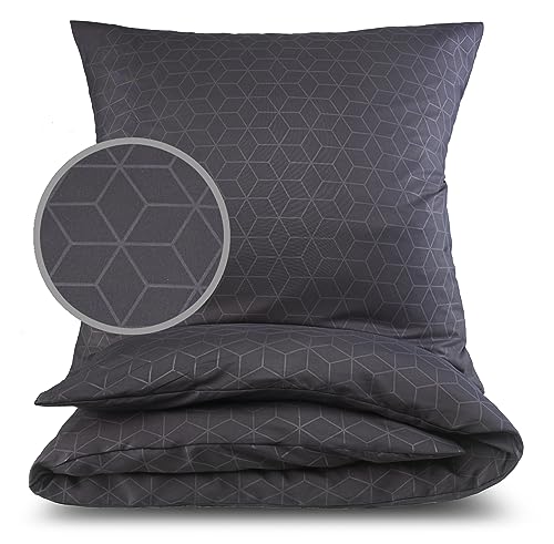 MALIKA® Bettwäsche Prägedruck 135x200 4 teilig | ÖkoTex Zertifiziert & für Allergiker geeignet |Bettwäsche Set mit 2 Bettbezügen 135 x 200 & Kissenbezügen 80x80