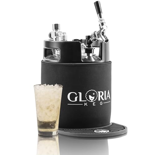 Gloria 7L (1.8 Gal) Mini Keg Pressurized Keg for Drinks with Tap System Co2 Regulated Stainless Steel