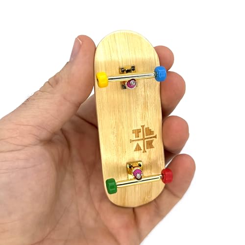 Image of Teak Tuning 34mm Pro Fingerboard Complete - Fully Assembled with Pro Level Components - Pro Shaped Wooden Deck (34x97mm), UltraSpin Bearing Wheels, Prodigy Gen2 Trucks - Firework