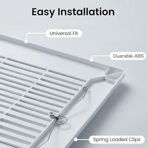 Sandbilder Bathroom Vent Fan Cover, Ceiling Fan Cover, Bathroom Exhaust Cover, Exhaust Fan Cover, Bath Fan Grill Replacement (9.6 x 9.6 Inches) - 4