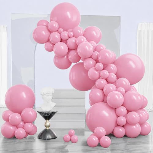 PartyWoo Baby Pink Balloons 140pcs Pastel Pale Pink Color Different Sizes
