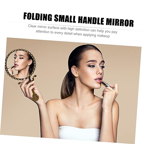 Miroir de maquillage portable rétro pliable pour éviter les retouches manquées - 6