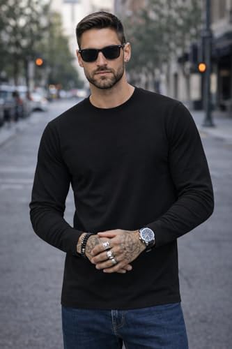 Image of RodZen 100% Pure Cotton Round Neck Regular Fit Plain Solid Full Sleeve T-Shirt Combo for Men & Boys (Pack of 4 Available in Size S to 2XL)