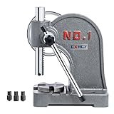 CXRCY Arbor Press 1 Ton Round Ram with Hand Wheel, Cast Iron Upgraded Manual Arbor Press, 5.5' Maximum Height, Desktop Arbor Press, Metal Punch Press Machine for Stamping Bending Forming Stretching