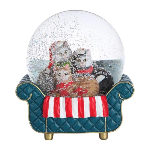 Cat Snow Globe for Kids, Christmas Snow Globes for Adults, Funny Animal Snowglobes for Home Decor