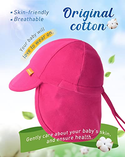 Furtalk Baby Sun Hat Upf 50+ Uv Ray Sun Protection Cotton Toddler Hats For Boys Girls Rose Red #TOP1