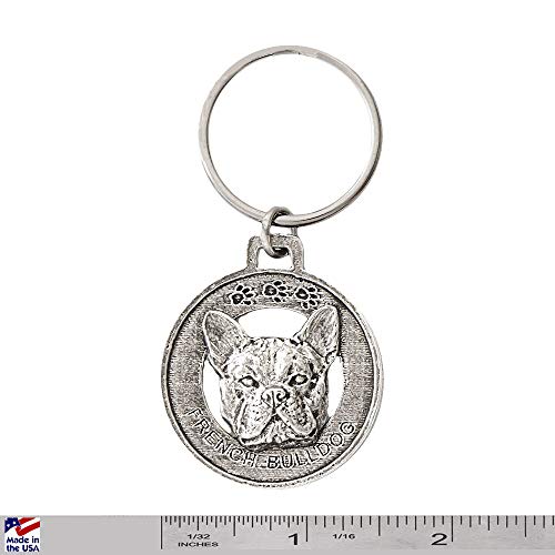 French Bulldog Keychain, Dog, Pewter, D082KC, 1 1/2, 100% Handmade in the USA, Pet, Tag, Metal, Keychain, Key Chain, Key Ring, Key Fob, Gift, Over 90 Dog Keychains2