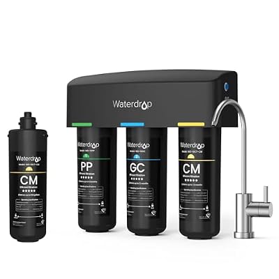 Waterdrop TSB-CM Under Sink Water Filter System Reduce Chloramine for CA, FL and Washington, D.C., NSF/ANSI 42 Certified Element, Reduces Chloramine, Chlorine-Bundle