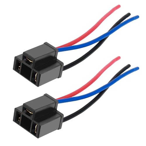 2PCS H4 Headlight Connector 12V 18AWG Headlight Socket with Headlight Pigtail for Replacement Broken Male/Female Headlight Connector 3-Pin Connector for Most Trucks Cars (Female/2PCS)