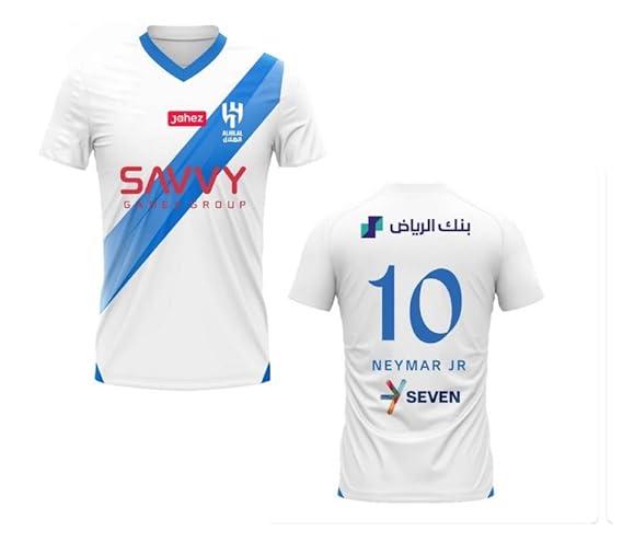 White Football Team Away Neymar 10 New Jersey 2023/2024(Kids,Boys,Men)