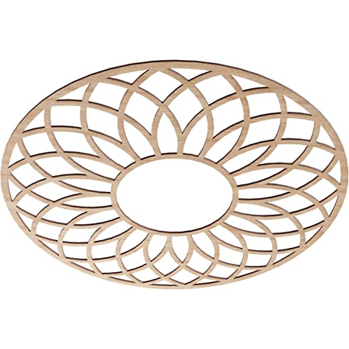 Image of Ekena Millwork 36 inchOD x 12 1 /4 inchID x 3 /8 inchT Cannes Wood Fretwork Pierced Ceiling Medallion, Alder