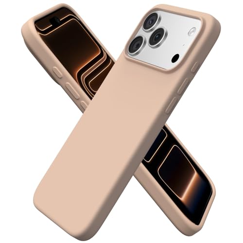 Image of ORNARTO Compatible with iPhone 17 Pro Max Case 6.9 inch, Slim Liquid Silicone 3 Layers Soft Gel Rubber Shockproof Protective Cover with Anti-Scratch Microfiber Lining-Nude Taupe