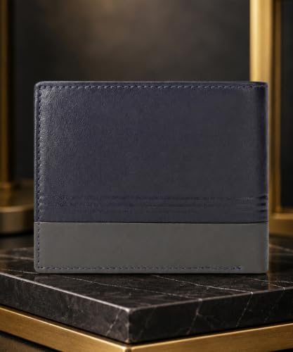 Image of Police Men's Genuine Leather Bifold Wallet with Coin Pocket | 4 Card Slots | Slim Wallet| 2 slip in pockets |Gift box packaging