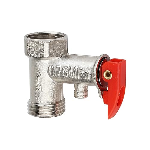 Válvula de Alivio de Presión,Válvulas de Seguridad del Calentador de Agua,Válvulas Antirretorno de Alivio de Presión,Válvula de Aeguridad de Latón,para Baño,Inodoro y Cocina 0.75MPa Rojo Tokaneit