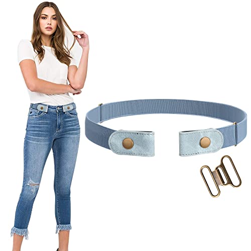 Image of WERFORU No Buckle Stretch Belt for Women and Men Elastic Waist Belt up to 72 Inches for Jeans Pants