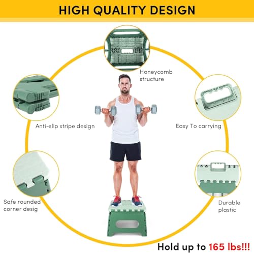 Image of Folding Step Stool | Folding Stool | Bathroom Stool | Travel Stool | Step Stool (1) 9 inch Height