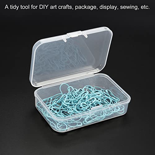 Image of PATIKIL Clear Storage Container with Hinged Lid 75x50x21mm, 4 Pack Plastic Rectangular Box for Beads Art Craft