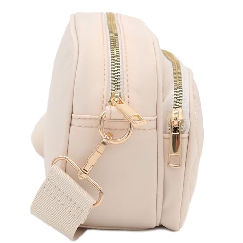 Image of FashionPuzzle Quilted Nylon Crossbody Bag with Wide Strap