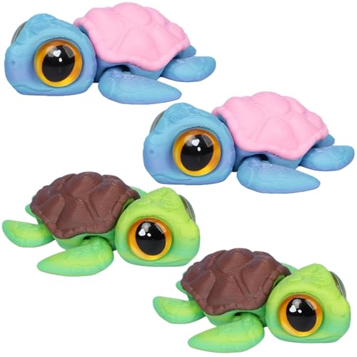 4 Articulated Sea Turtle Magnets