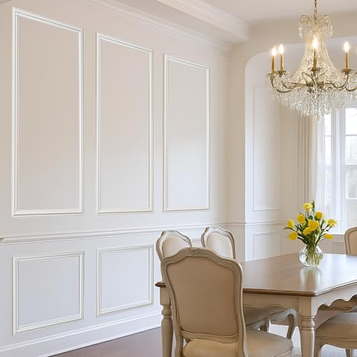 Peel and Stick Wall Molding Kit - 3D Wainscoting Panels Set of 3 | Pre-Cut Modern Accent Decor for Interior Walls | Easy Install Peel & Stick Wall Panels (3 Top & 3 Bottom) Living Room Bedroom - Image 5