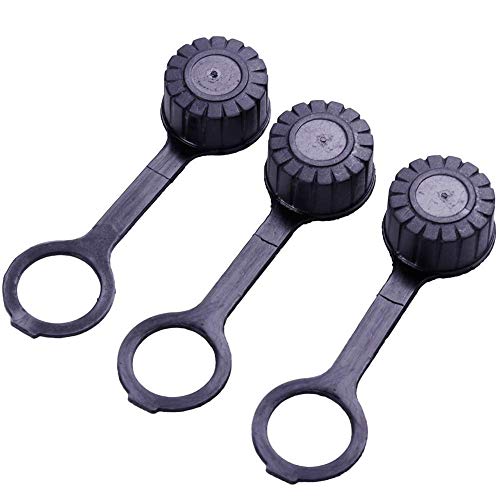 3 Pack Fuel Gas Can Rear Vents Cap Replacement With Rubber Gasket Breather Part For Older Style Univeral Plastic 2.5 5 Gallon Gas Can Jug Black，For Plastic Fuel Tank #TOP1