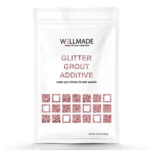 Glitter Grout Tile Additive 150g/5.3oz Glitter for Wall/Floor Tile Grout-DIY Home Wet Room Bathroom Kitchen Sparkle, Add/Mix with Epoxy Resin or Cement Based Grout (150g/5.3oz, Rose Gold Holographic)