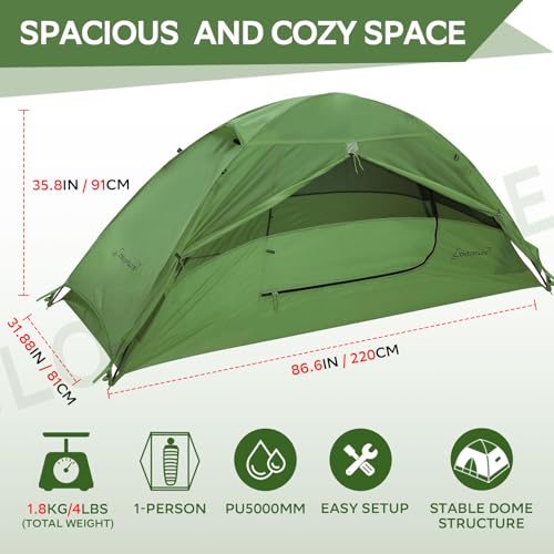 Clostnature Crux Lightweight Tent for Backpacking - 1/2/3/4 Person Ultralight Backpacking Tent, Waterproof Easy Setup Camping Tent, Hiking Tent for Outdoor, Hiking and Mountaineering - Image 3