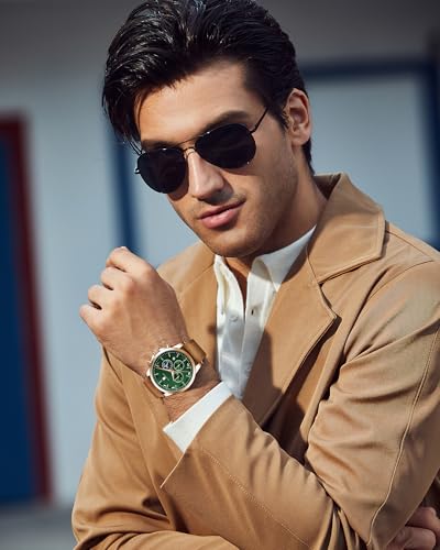 Image of BENYAR Men's Watches Waterproof Sport Military Watch for Men Multifunction Chronograph Black Fashion Quartz Wristwatches Calendar with Leather Strap