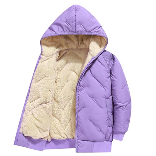 Boys Girls Fleece-Lined Hooded Outwear Zip up Thick Warm Puffer Jackets Winter Windproof Quilted Down Coats with Pockets3