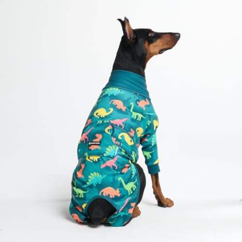 Spark Paws Dog Surgery Recovery Suit Dog Recovery Suit After Surgery Anti-Lick Dog Onesie Abdominal Wound Protector Soft Cone Alternative for Spay Neuter Male Female Pet Recovery - Dinosaurs 3XL