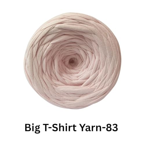 Image of VCR Blush Pink Big T-Shirt Yarn, 100 Meters Length, Recycled & Fashionable Craft Yarn, Pack of 1, Suitable for Crochet, Knitting & DIY Bags, Baskets, Cushions & Home Decor Projects