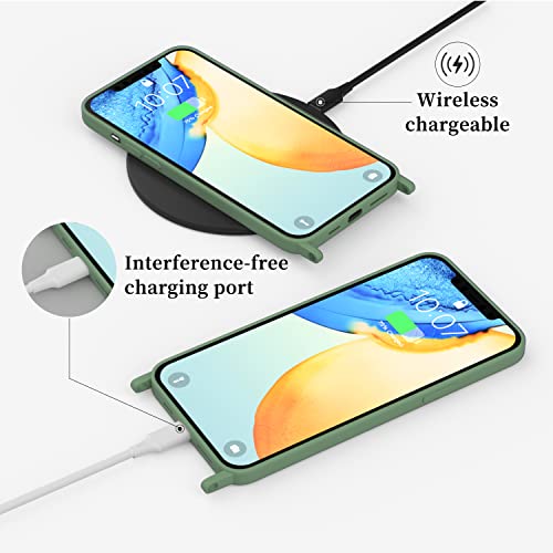 Image of Compatible with iPhone 15 Pro Max Case with Lanyard Crossbody iPhone Case with Strap Adjustable Shockproof Drop Protection Silicone Phone Cover for iPhone 15 Pro Max 6.7'' Mint Green