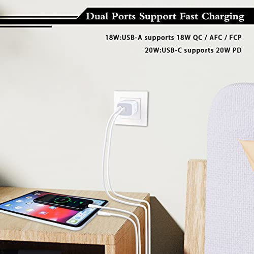 Usb C Power Adapter,3Pack 20W 2 Port Pd&Qc 3.0 Type C Fast Charging Block Wall Charger Compatible For Iphone 14 13 12 11 Pro Max,Se,Ipad,8 7 Plus,Samsung Galaxy S21 S20 S10 Plus,Google Pixel 7 6 Pro 5 #TOP4