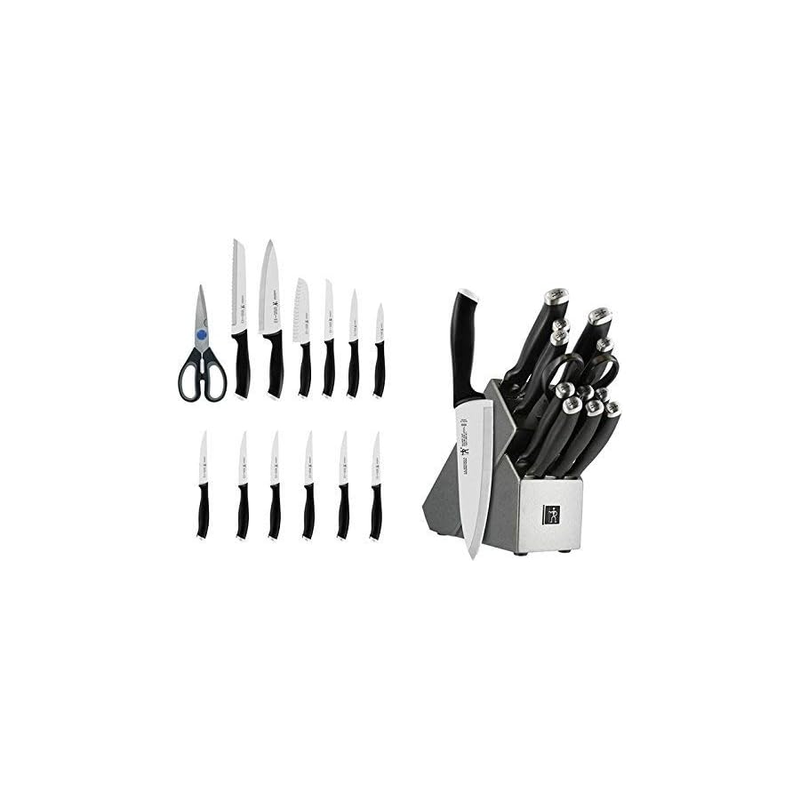 HENCKELS Silvercap Razor-Sharp 14-Piece Knife Set, Chef Knife, Paring Knife, Utility Knife, Bread Knife, Steak Knife, German Engineered Informed by 100+ Years of Mastery