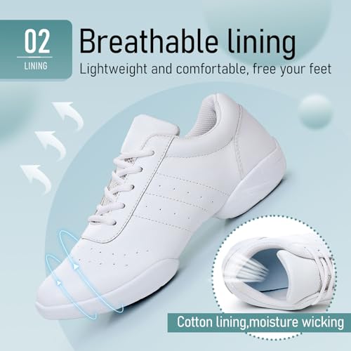 SWDZM Ballroom Salsa Practice Dance Sneakers Cheer Shoes for Women Cheerleading Athletic Dance Shoes3
