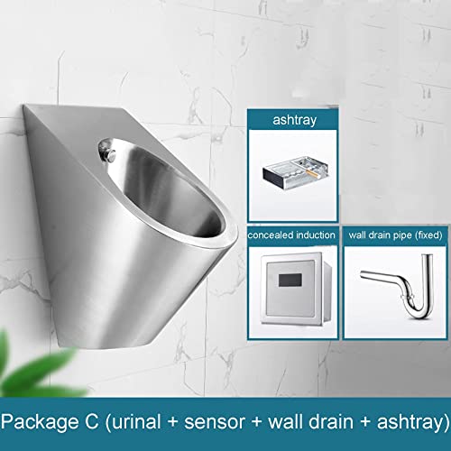 Orinal moderno de acero inoxidable 304 con sensores integrados para baño público miniatura 2