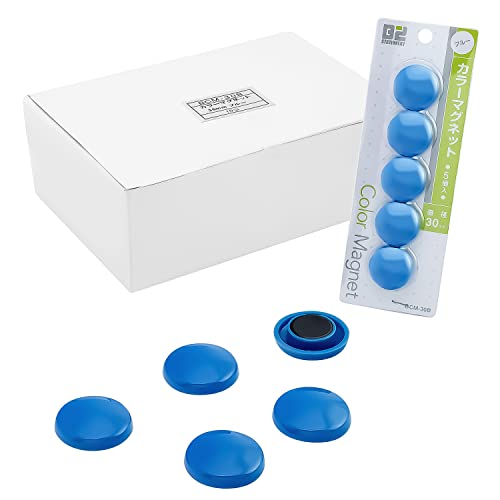 ニッケン文具 カラーマグネット 青 中 30mm 5個入 10セット B2-M30B-10