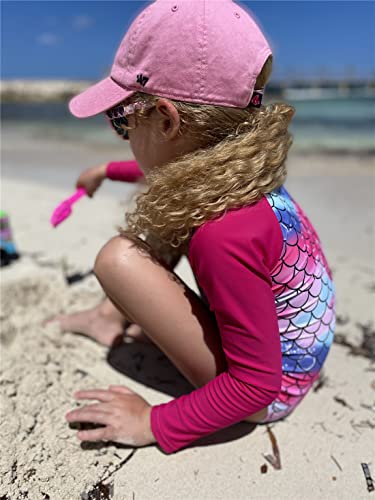 uideazone 2-9 Years Girls Long Sleeve Swimsuit One Piece Bathing Suit Zipper UPF 50+ Rashguard Swimwear3
