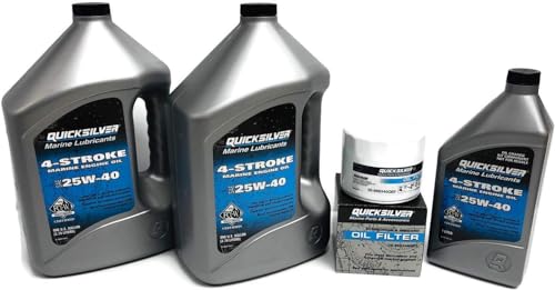 MERCRUISER 496 Mag/HO 2001-2017 496/8.1L V8 Quicksilver Performance 25W40 Synthetic Blend Oil Change Kit with Oil Filter 866340Q03