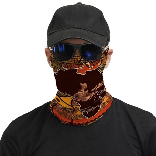 Neck Gaiter African Map Face Mask for Travel Face Cover Scarf for Men Women Elastic Headbands Wind-proof Bandana for Skiing Fishing Hiking Cycling3