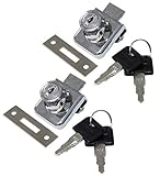 Juego de 2 cerraduras con llaves para puertas de mueble en vidrio.