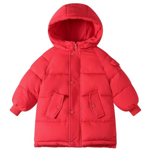 OBiQuzz Giacca trapuntata per bambini e bambine: piumino lungo, giacca invernale calda, con chiusura lampo, cappotto invernale, tinta unita, traspirante, per bambini, classico e confortevole, Colore