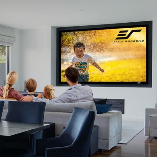 Image of Elite Screens 120-Inch ALR Projector Screen 16:9 - Ceiling & Ambient Light Rejecting, Fixed Frame Wall Mounted, ISF-Certified CineGrey 3D for Home Theater, Standard Throw Projectors, ER120DHD3