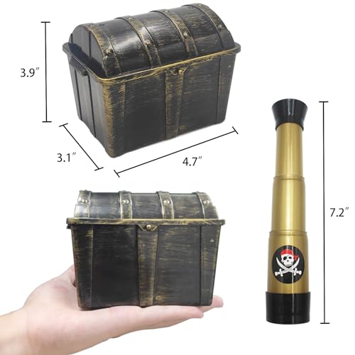 image for Pemalin Pirate Treasure Chest Toy Set for Kids Pirate Treasure, Pirate