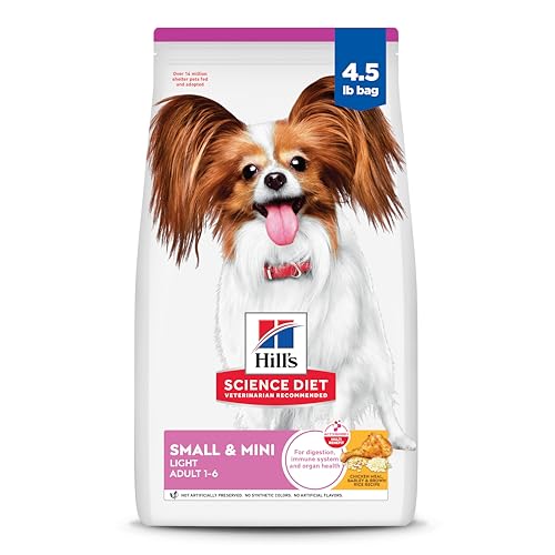 Hill’s Science Diet Light , Adult 1-6, Small & Mini Breeds Weight Management Support, Dry Dog Food, Chicken & Barley, 4.5 lb Bag