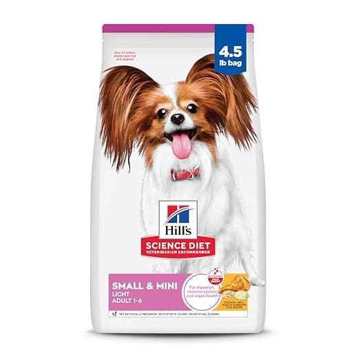Hill's Science Diet Light, Adult 1-6, Small & Mini Breeds Weight Management Support, Dry Dog Food, Chicken & Barley, 4.5 lb Bag