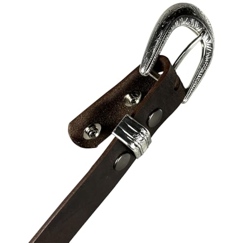 Zelikovitz 1.25" South Western Style Brown Buffalo Leather Belt - Handmade in Canada (50" (for 48" Waist))3