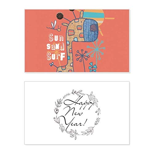 Tarjeta de felicitación de Año Nuevo con diseño de jirafa Sunshine Red ideal para regalar