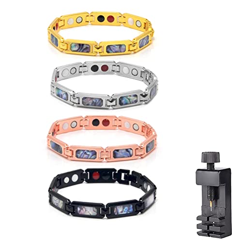 Stylebest 4 stycken lymfmagnetarmband, magnetarmband för lymfdränering, magnetlymfarmband, magnetarmband för män